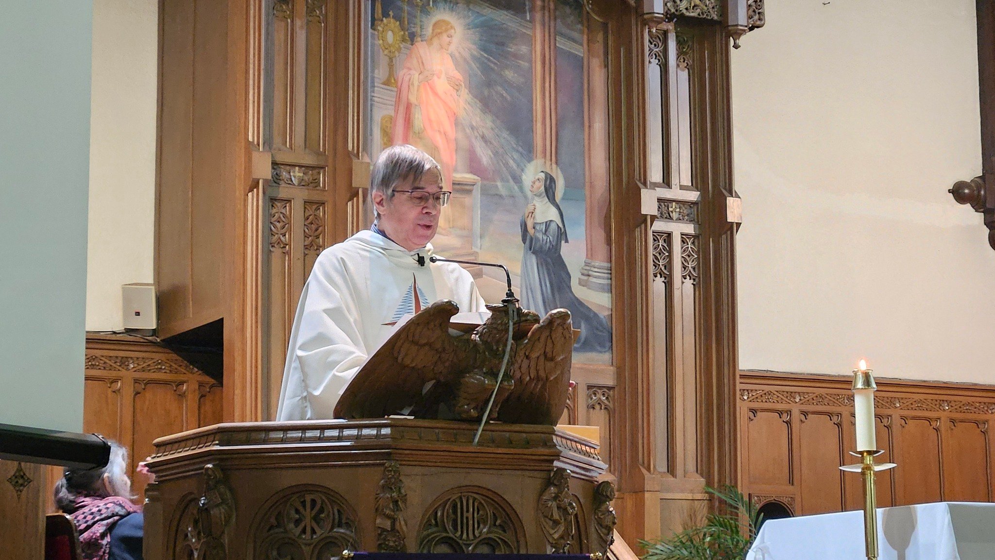 A priest in a pulpit